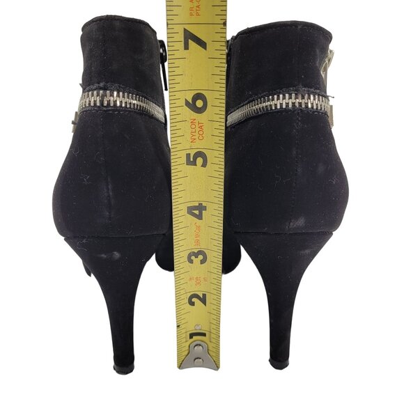Black Ankle Boots with Multiple Silver Tone Zippers 7M/37 - Picture 10 of 10